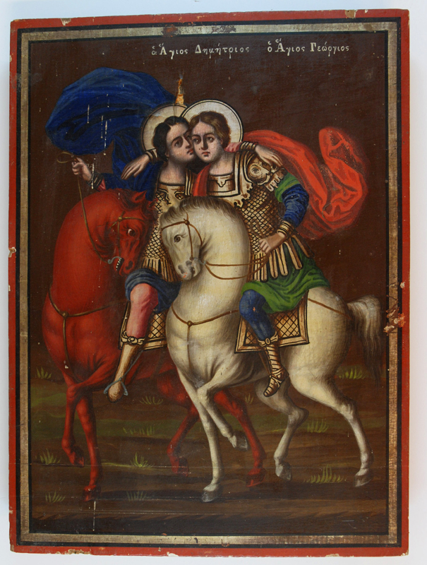 Ο Άγιος Γεώργιος μαζί με τον Άγιο Δημήτριο.