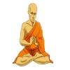 Οι Ζεν Βουδιστές μοναχοί ασκούνται καθημερινά σε ένα ήσυχο διαλογισμό γνωστό ως 'σαζέν'. Προσέχουν ιδιαίτερα τη στάση τους - τη στάση του λωτού με τις παλάμες σε συμφωνία.