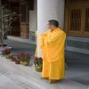 Κινέζος Βουδιστής μοναχός με κίτρινο ένδυμα.
