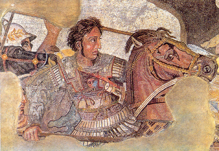 Ο Αλέξανδρος ιππεύει τον Βουκεφάλα στη μάχη της Ισσού
