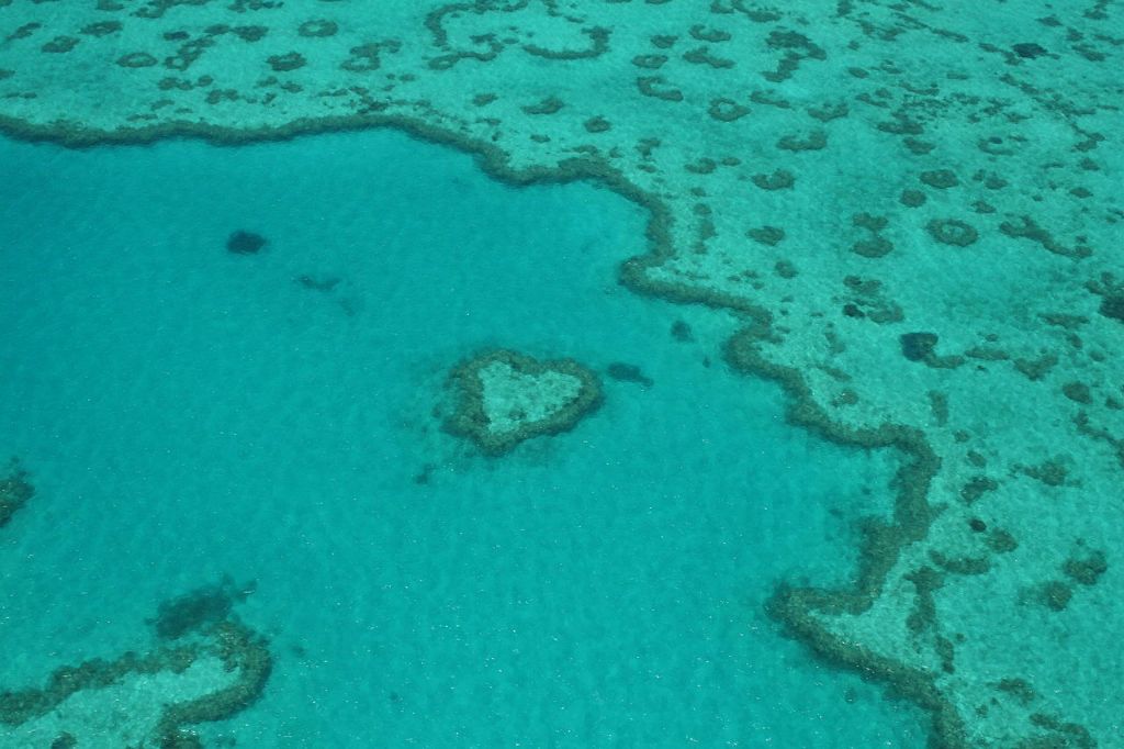 Αυστραλία, Queensland: Κοραλλιογενής ύφαλος σε σχήμα καρδιάς