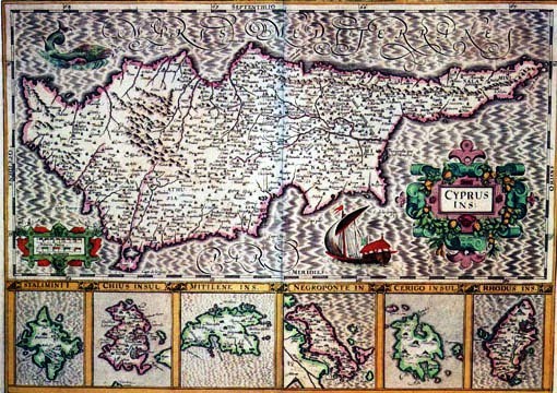 Mercator, Χάρτης της Κύπρου και ελληνικών νησιών, 1606