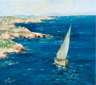 Β. Γερμενής, «Τοπίο με βάρκα» [πηγή: εικαστικόν]