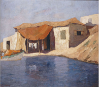 Μιχ. Οικονόμου, «Το σπίτι του ψαρά» [πηγή: Εθνική Πινακοθήκη]